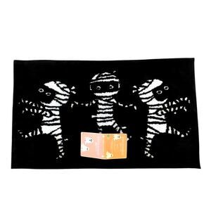 Kassaspa Mummy Walk Bath Rug 21x34  Black & White Halloween Bath Decor New